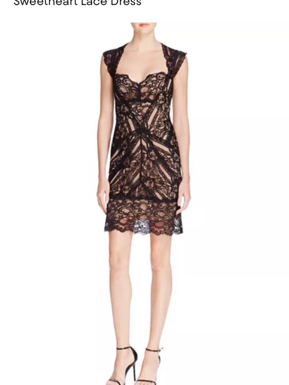 SO Elena Gilbert Nicole Miller Eva Stretch Multi Lace Dress Black Size S EUC